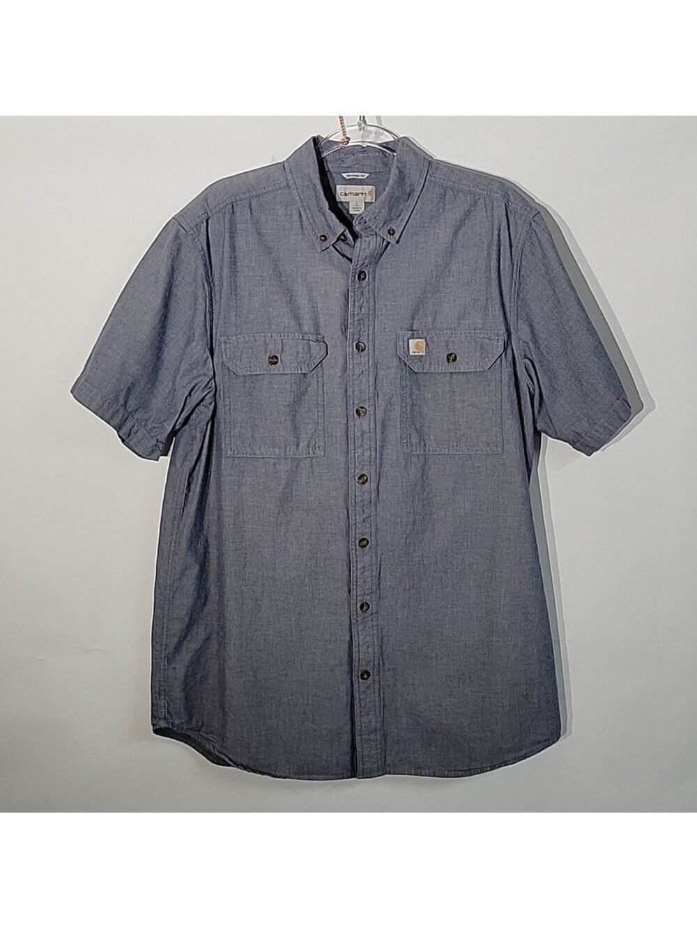 Carhartt Relaxed Fit, Button-Down, Blue Demin Casual Workshirt, Size Large